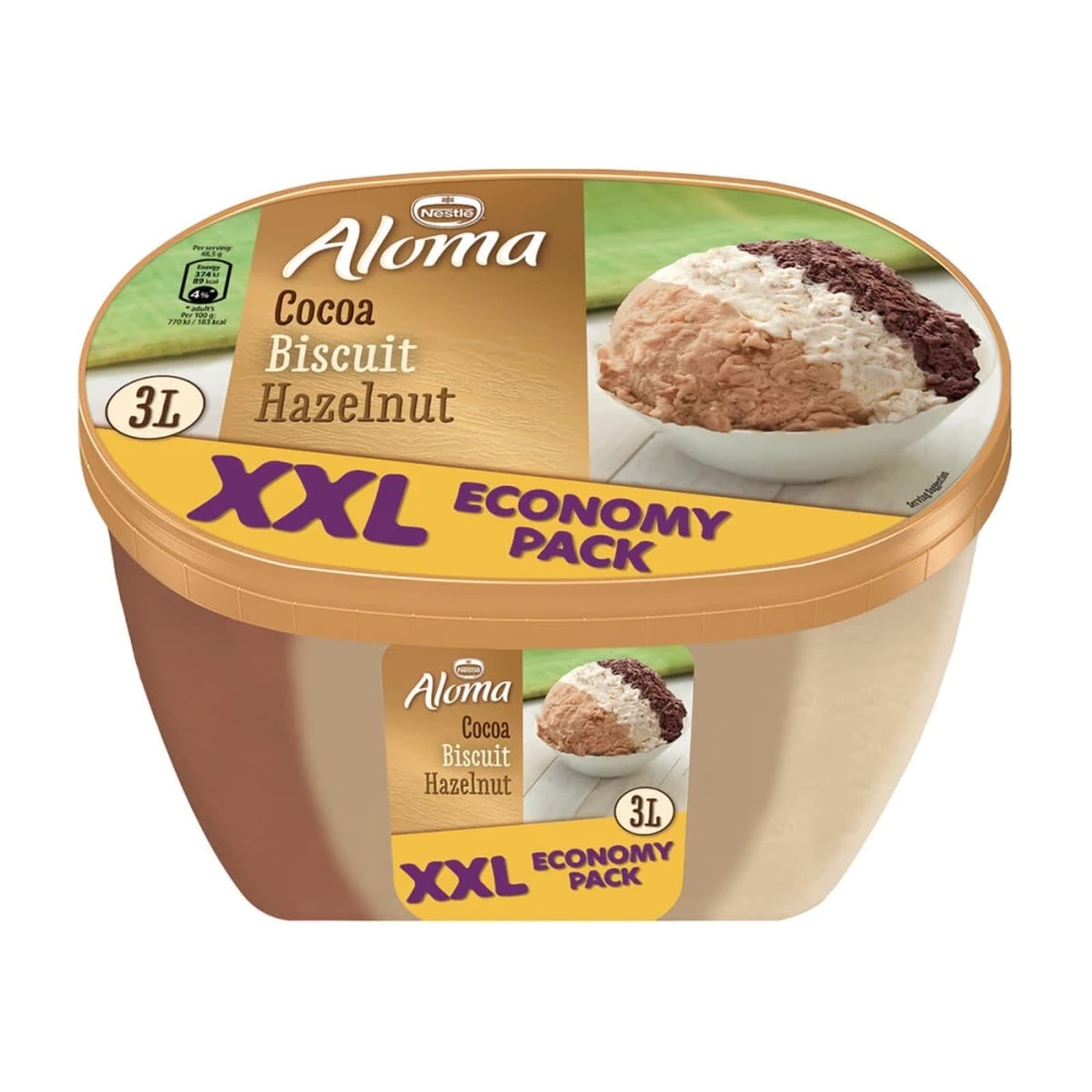 ALOMA Παγωτό XXXL Σοκολάτα Μπισκότο Φουντούκι 1.455kg