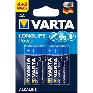 VARTA | Μπαταρίες Αλκαλικές LongLife ΑΑ 6 Τεμάχια 4+2 Δώρο