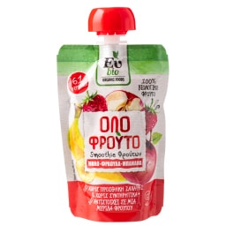 ΕΥ BIO | Fruit Smoothie Bio Apple Strawberry Banana 100g