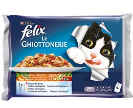 FELIX | Γατοτροφή Ζελέ Λαχανικών με Βοδινό & Κοτόπουλο 4x100g