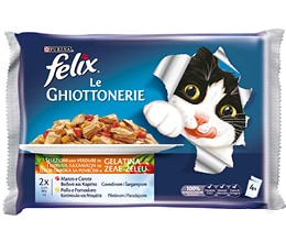 FELIX | Γατοτροφή Ζελέ Λαχανικών με Βοδινό & Κοτόπουλο 4x100g