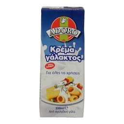 ADORO | ΚΡΕΜΑ ΓΑΛΑΚΤΟΣ 35 % ΛΙΠΑΡΑ 200 ML