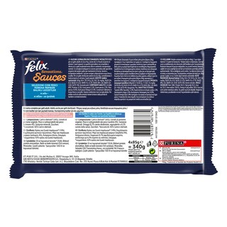 FELIX | Γατοτροφή Sensations Sauces Σολομός και Σαρδέλα 4x85g
