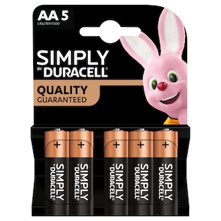 DURACELL | Μπαταρίες Αλκαλικές Simply ΑΑ 5 Τεμάχια