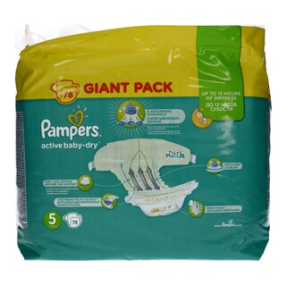 PAMPERS | ΠΑΝΕΣ ACTIVE BABY DRY GIANT NΟΥΜΕΡΟ 5 (11-18KG) 78 ΤΕΜ