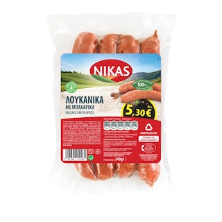 ΝΙΚΑΣ | Λουκάνικα με Μπαχαρικά Χωρίς Γλουτένη 340g