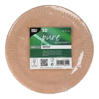 PAPSTAR | Πιάτα Χάρτινα 19cm 20 Τεμάχια