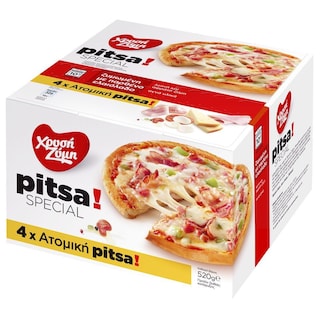 ΧΡΥΣΗ ΖΥΜΗ | Πίτσα Κατεψυγμένη Ατομική Special 4 Τεμάχια 520gr