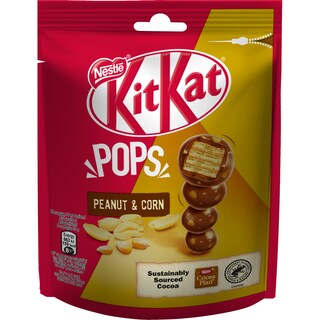 KITKAT | Γκοφρετάκια Pops Σοκολάτα Γάλακτος Φιστίκι Καλαμπόκι 110g
