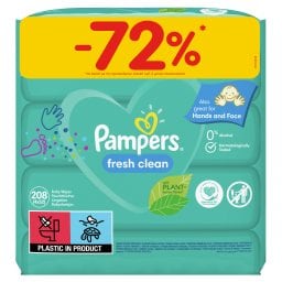 PAMPERS | Μωρομάντηλα Fresh Clean 4x52 Τεμ. 72% Φθην.