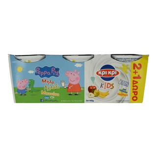 ΚΡΙ ΚΡΙ | Παιδικό Γιαούρτι Με 3 Φρούτα 2+1 Τεμάχιο Δώρο 420 gr