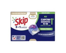 SKIP | Kάψουλες Πλυντηρίου Ρούχων Ultimate Spring Fresh 26 Μεζούρες