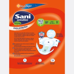 SANI | Πάνες Ακράτειας Ανοιχτές Sensitive Large 12 Τεμάχια