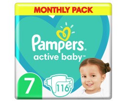 PAMPERS | Πάνες Μωρού Active Baby Νο7 Αποκλειστικά Online 116 Τεμάχια