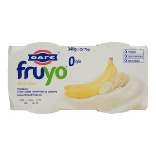 FRUYO | ΕΠΙΔΟΡΠΙΟ ΓΙΑΟΥΡΤΙΟΥ ΜΠΑΝΑΝΑ 0% 2X170GR