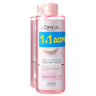L'OREAL | Λοσιόν Καθαρισμού Προσώπου Fine Flowers Toner 400ml 1+1 Δώρο
