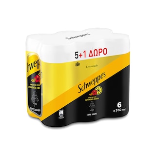 SCHWEPPES | Αναψυκτικό Λεμονάδα Κουτί 6x330ml 5+1 Δώρο