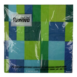 RENOVA | Χαρτοπετσέτες Black Label 33x33cm Color Mosaic 20 Τεμάχια