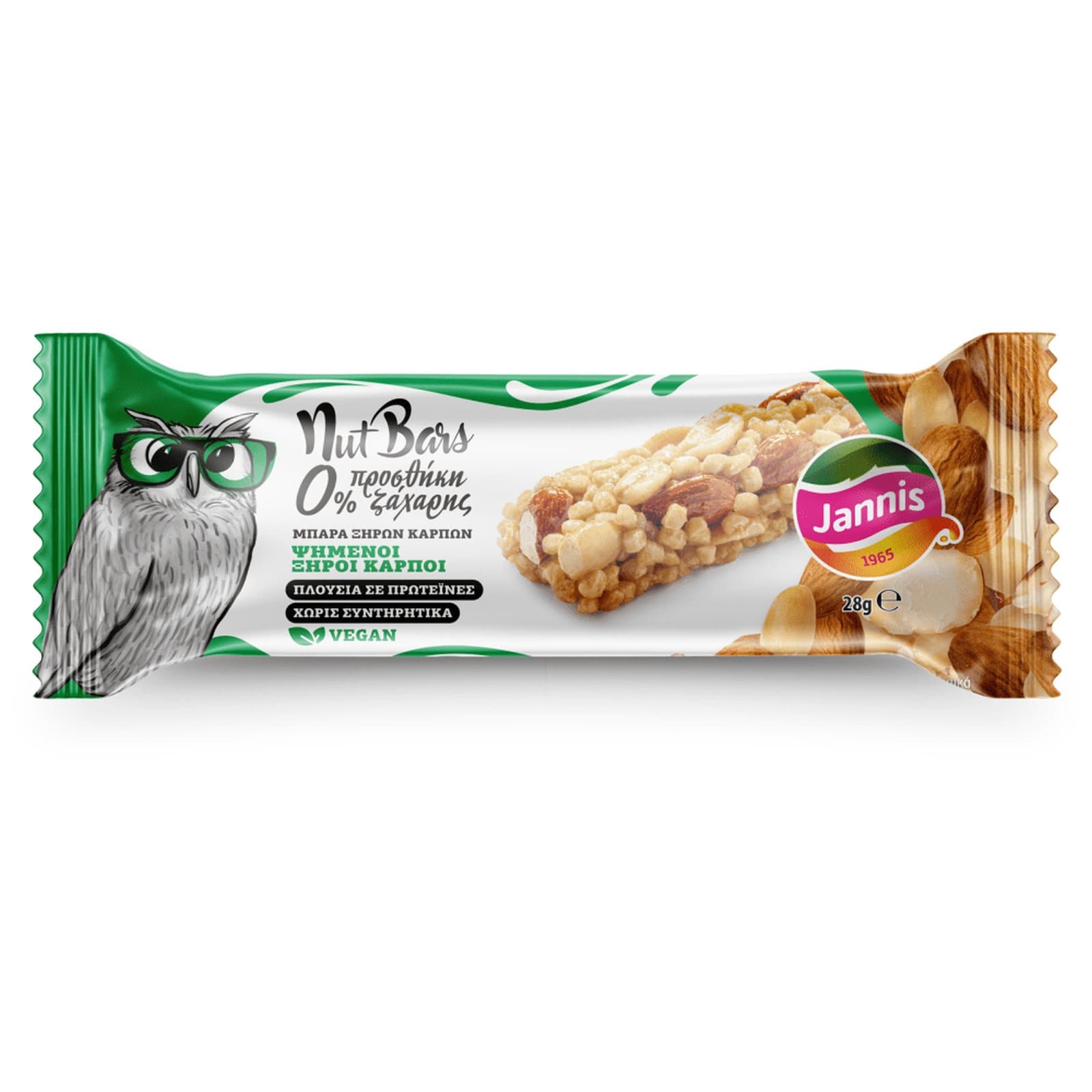 JANNIS Μπάρα Ξηρών Καρπών 0% Ζάχαρη 28g