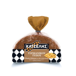 ΚΑΤΣΕΛΗΣ | Ψωμί Τόστ Ολικής Άλεσης Γερμανικού Τύπου 400gr