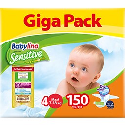 BABYLINO | Πάνες Μωρού Sensitive Χαμομήλι No4 150 Τεμάχια