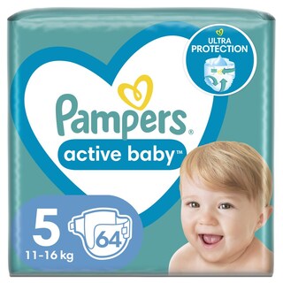 PAMPERS | Πάνες Active Baby Giant Pack No 5 11-16 Kg 64 Τεμάχια
