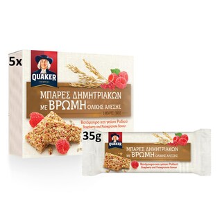 QUAKER | Μπάρες Δημητριακών Βατόμουρο Ρόδι 5 X 35gr