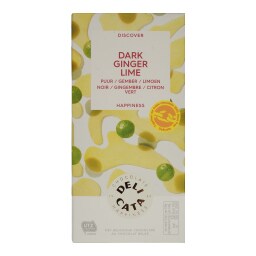 DELICATA | ΣΚΟΥΡΑ ΣΟΚΟΛΑΤΑ ΜΕ GINGER ΚΑΙ LIME 100 GR