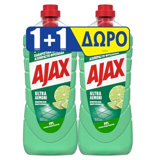 AJAX | Υγρό Καθαρισμού Ultra Λεμόνι 1.5lt 1+1 Δώρο