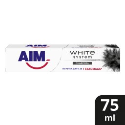 AIM | Οδοντόκρεμα White System Charcoal 75ml