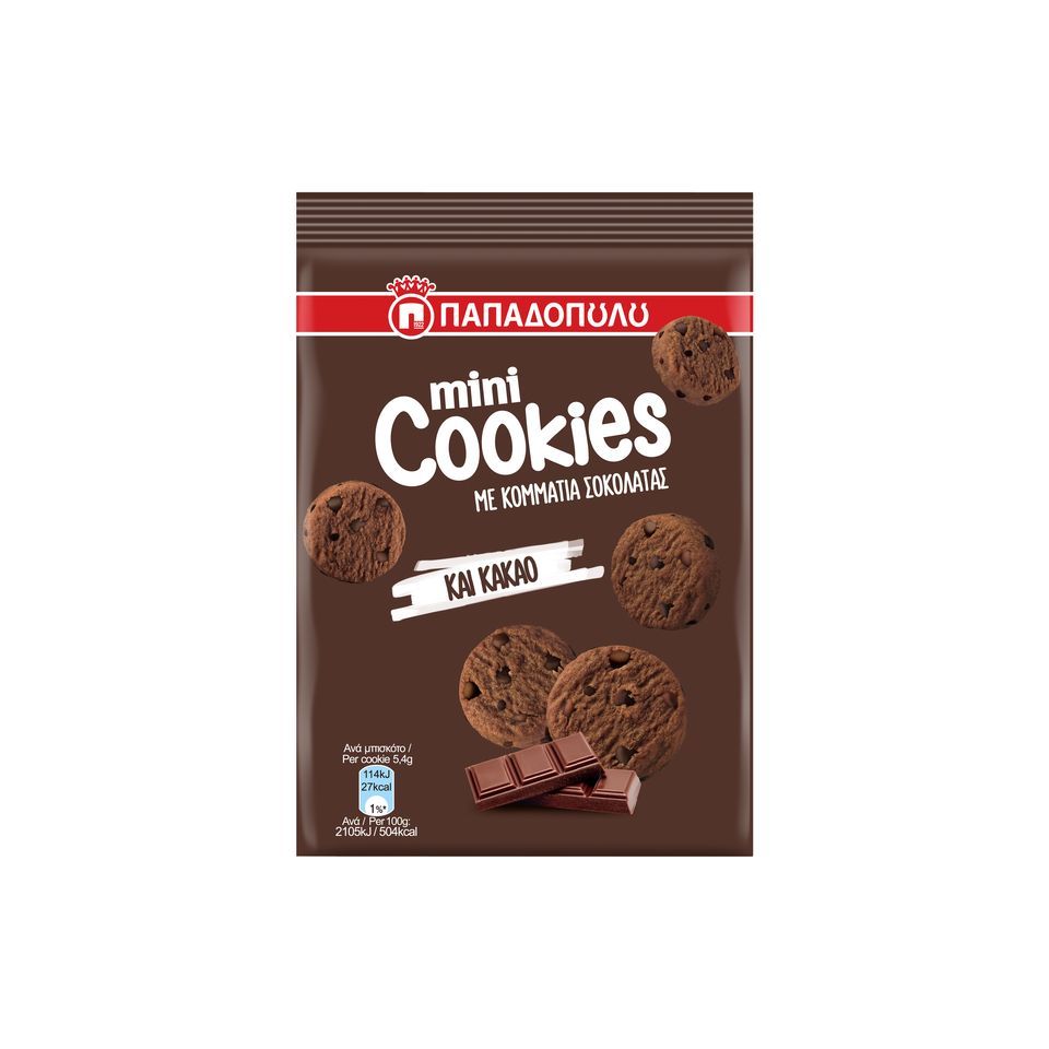 MINI COOKIES Μπισκότα Κακάο & Κομμάτια Σοκολάτας 70g
