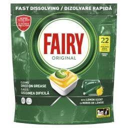 FAIRY | Κάψουλες Πλυντηρίου Πιάτων Original Λεμόνι 22 Τεμάχια