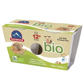 ΟΛΥΜΠΟΣ | Επιδόρπιο Γιαουρτιού Παιδικό Bio Βιολογικό Αλεσμένα Δημητριακά 2x150gr