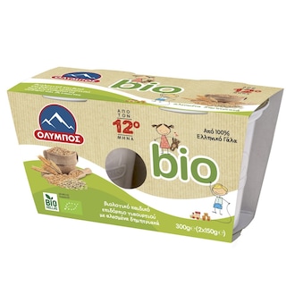 ΟΛΥΜΠΟΣ | Επιδόρπιο Γιαουρτιού Παιδικό Bio Βιολογικό Αλεσμένα Δημητριακά 2x150gr