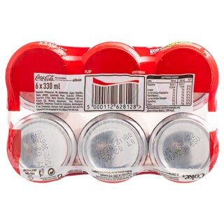 COCA COLA | Αναψυκτικό Cola Στέβια Κουτί 6x330ml 5+1 Δώρο
