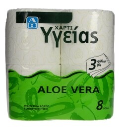 ΑΒ | ΧΑΡΤΙ ΥΓΕΙΑΣ ΜΕ ΑΛΟΕ ΒΕΡΑ 3 ΦΥΛΛΑ 8 ΤΕΜ