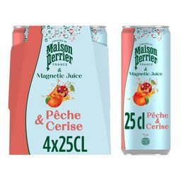 PERRIER | Ανθρακούχο Νερό Maison Perrier Ροδάκινο και Κεράσι 4x250ml
