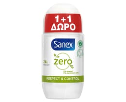 SANEX | Αποσμητικό Roll On Zero% Respect & Control 50ml 1+1 Δώρο
