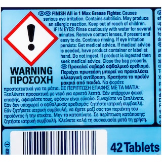 FINISH | Κάψουλες Πλυντηρίου Πιάτων All In 1 Grease Fighter 42 Τεμάχια