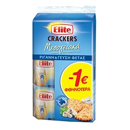 ELITE | Κράκερς Μεσογειακά Ρίγανη & Γεύση Φέτας 3x105g Έκπτωση 1Ε