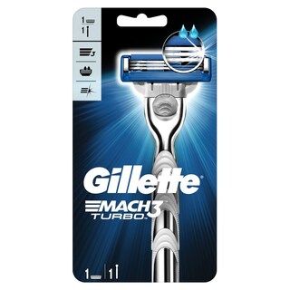 GILLETTE | Ξυριστική Μηχανή Mach3 Turbo 3 λεπίδων + 1 Ανταλλακτικό 1ΑΝΤ