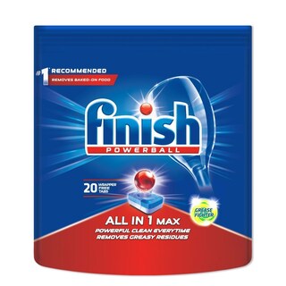 FINISH | ALL IN 1 | Ταμπλέτες Πλυντηρίου Πιάτων Powerball Grease Fighter 20 Τεμάχια
