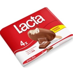 LACTA | Παγωτό Ξυλάκι Βανίλια Σοκολάτα Γάλακτος 4x72g