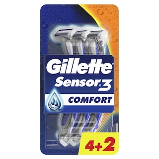 GILLETTE | SENSOR 3 | Ξυριστική Μηχανή Μιας Χρήσης Comfort 3 Προσφορά 4+2 Τεμάχια Δώρο 6 Τεμάχια