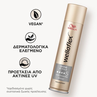 WELLAFLEX | Λακ Μαλλιών Shine & Hold Πολύ Δυνατό 400ml