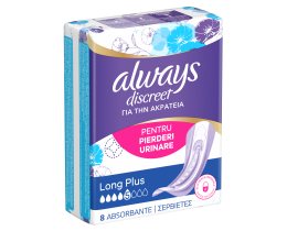ALWAYS | DISCREET | Σερβιέτες Ακράτειας Discreet Long Plus 8 Τεμάχια