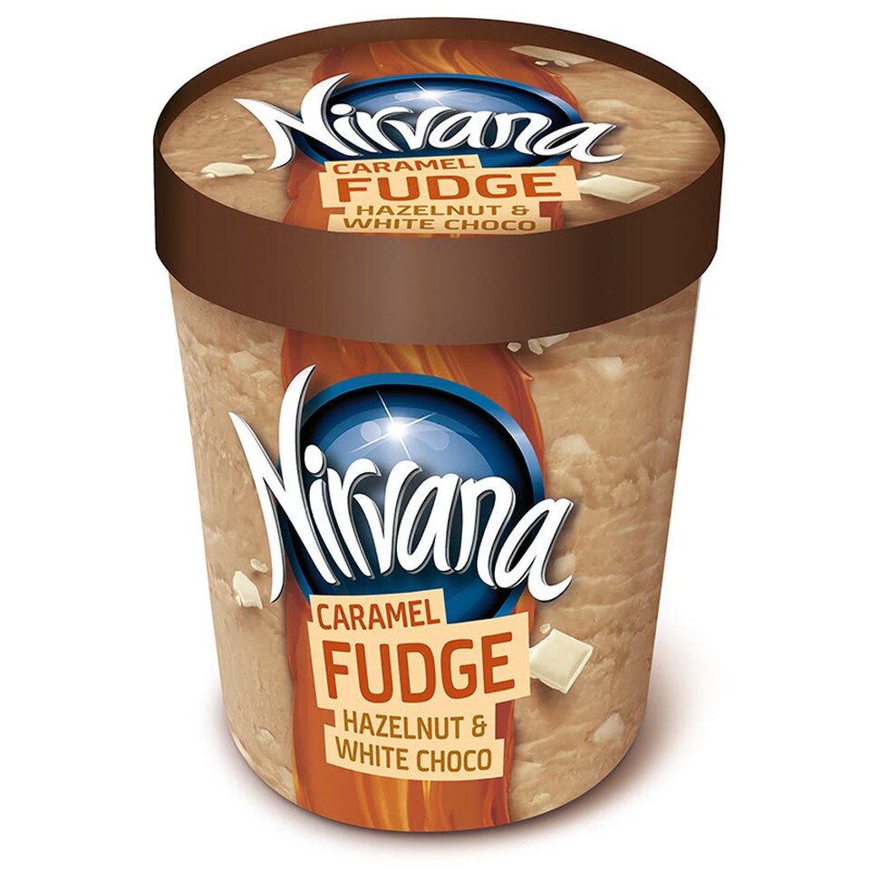 NIRVANA Παγωτό Caramel Fudge Hazelnut & White Choco 470 ml AB