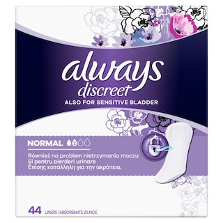 ALWAYS | DISCREET | ALWAYS DISCREET LINERS NORMAL 44PCS