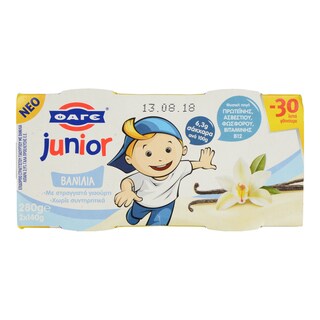 JUNIOR | ΠΑΙΔΙΚΑ ΓΙΑΟΥΡΤΙΑ ΒΑΝΙΛΙΑ 2X140ΓΡ