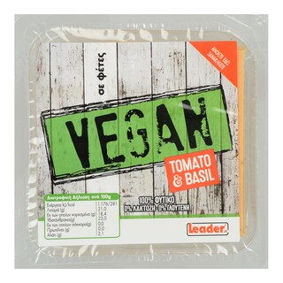 - | Leader Vegan Φέτες Τομάτα και Βασιλικός 200g